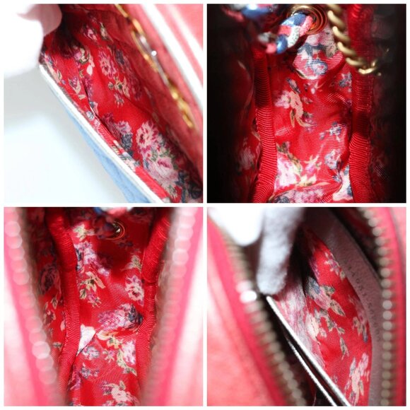 GUCCI Horsebit Pochette Shoulder Bag Lamb Skin Red Blue 534951 Auth 34948 - Picture 15 of 16